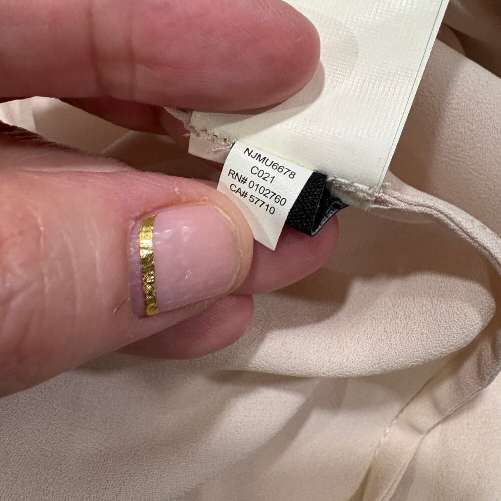 Kate Spade Size 6 Chiffon Bow Dress 100% Silk Midi Cream Black Halter Neck - Picture 13 of 15